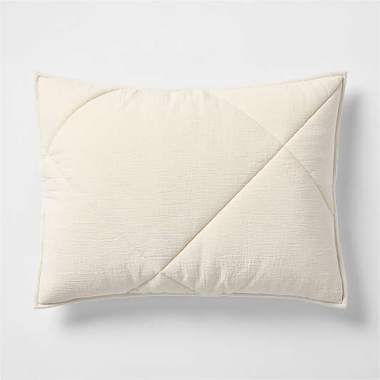 Aire Cotton Crinkle Matelasse Calm Beige King Bed Pillow Sham