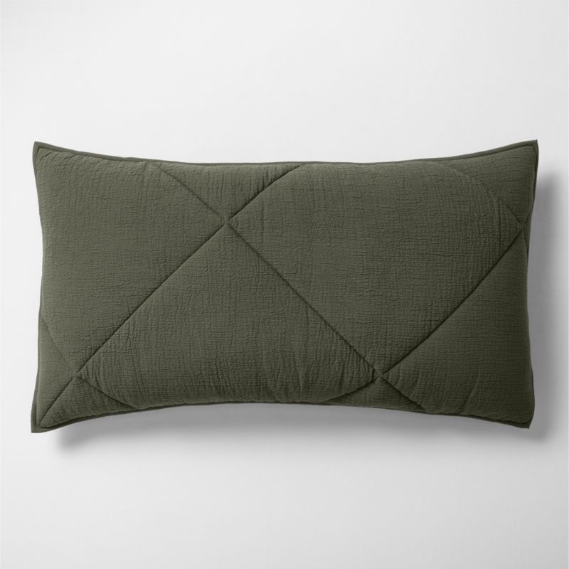 Aire Cotton Crinkle Matelasse Burnt Green King Comforter