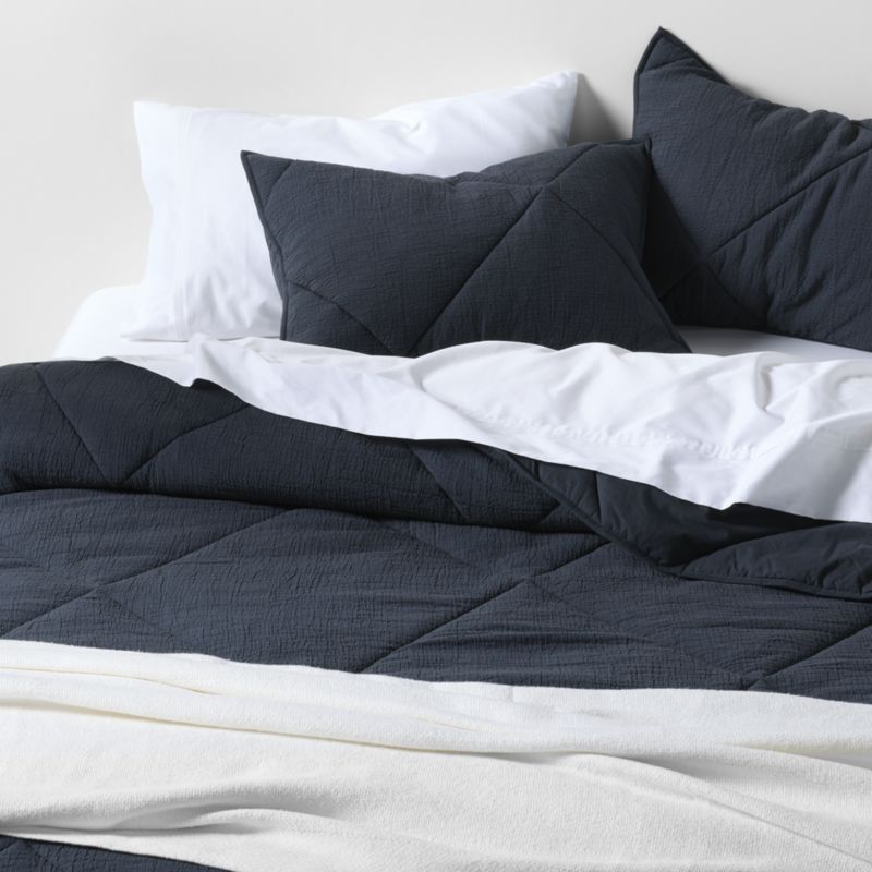 Aire Cotton Crinkle Matelasse Midnight Navy Twin/Twin XL Comforter - image 2 of 7