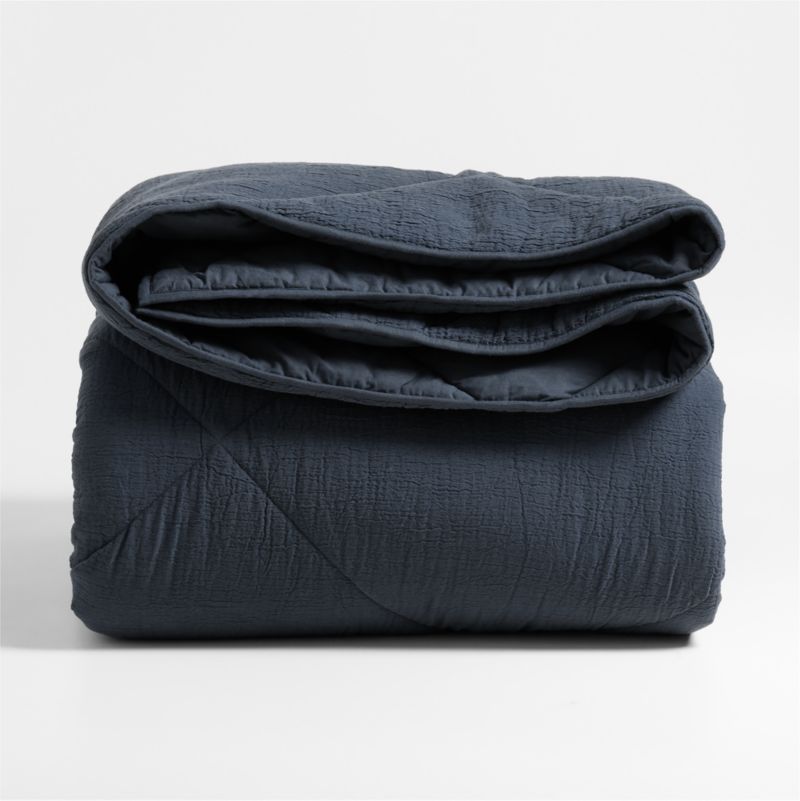 Aire Cotton Crinkle Matelasse Midnight Navy Twin/Twin XL Comforter - image 3 of 7