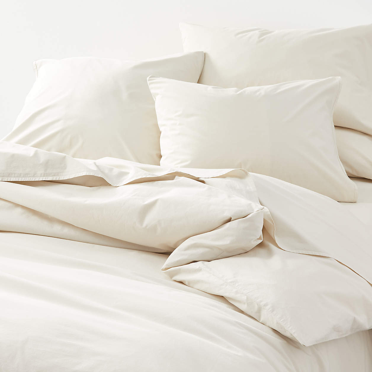 Crisp Cotton Percale Natural King Duvet Cover by Leanne Ford + Reviews