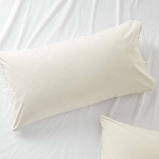 Crisp Cotton Percale Natural King Sham by Leanne Ford