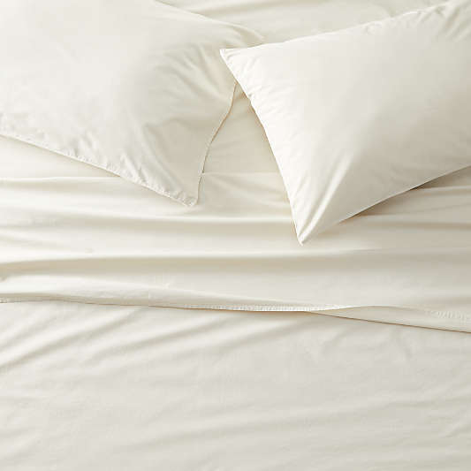 Crisp Cotton Percale Natural King Sheet Set