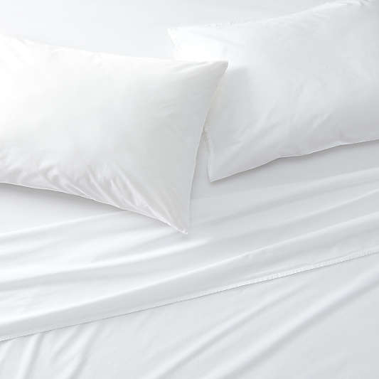 Crisp Cotton Percale White Full Sheet Set