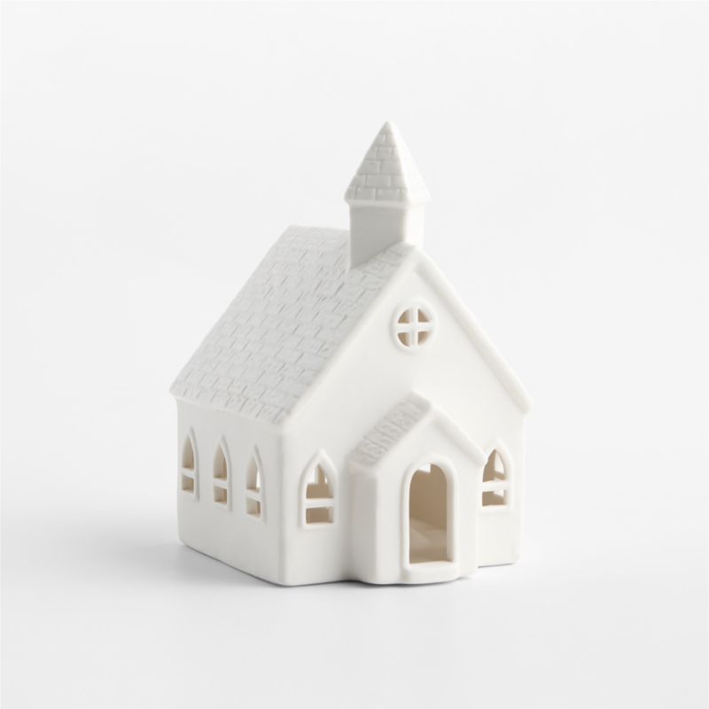Cotswold Village Ceramic White Church - image 3 of 5