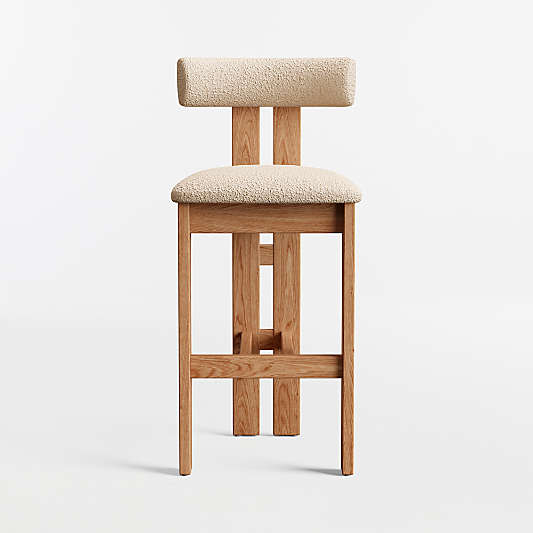 Ceremonie Natural Boucle Bar Stool by Athena Calderone