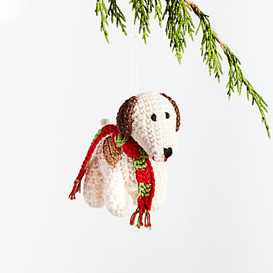 View Crochet Dog Christmas Tree Ornament details