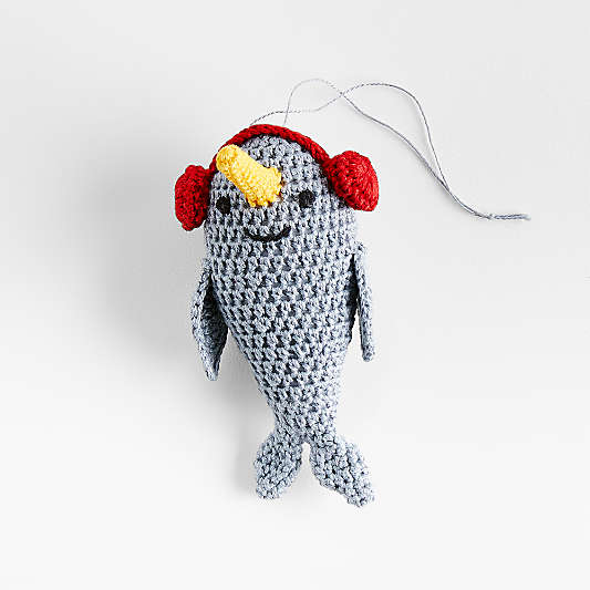 Crochet Narwhal Christmas Tree Ornament