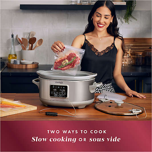 Crock-Pot Programmable 7-Qt. Cook & Carry Slow Cooker with Sous Vide in Stainless Steel