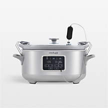 Crock-Pot Programmable 7-Qt. Cook & Carry Slow Cooker with Sous Vide in Stainless Steel | Crate & Barrel