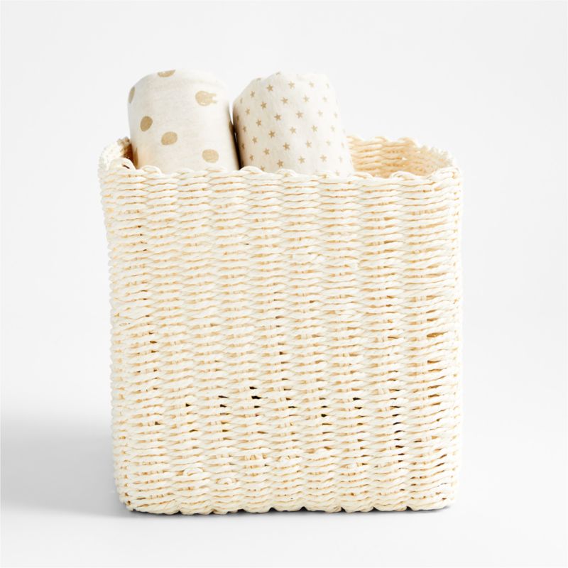 Croft Cream Handwoven Storage Bin