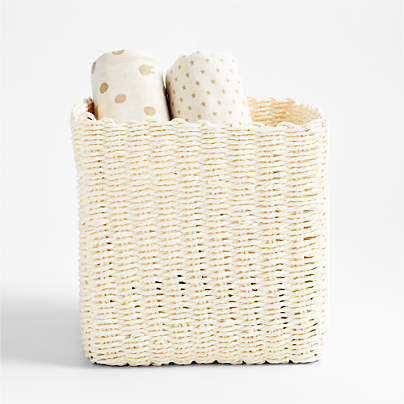 Croft Cream Handwoven Storage Bin