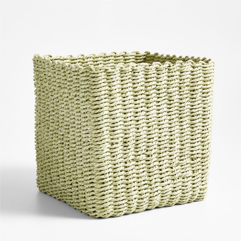 Croft Olive Green Handwoven Storage Bin