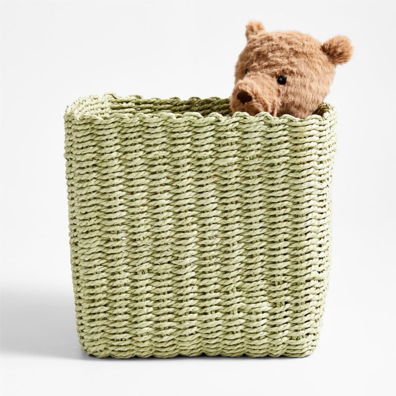 Croft Olive Green Handwoven Storage Bin