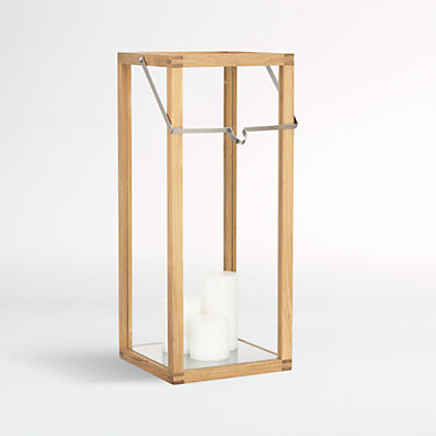 View Milos Natural Teak Lantern 24" details