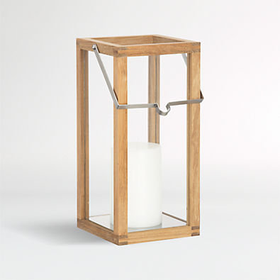 View Milos Natural Teak Lantern 15" details
