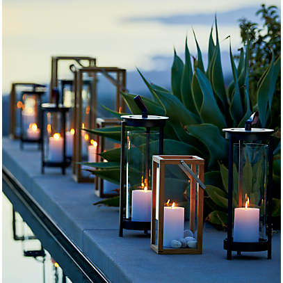 Indoor/Outdoor Teak and Stainless Lanterns