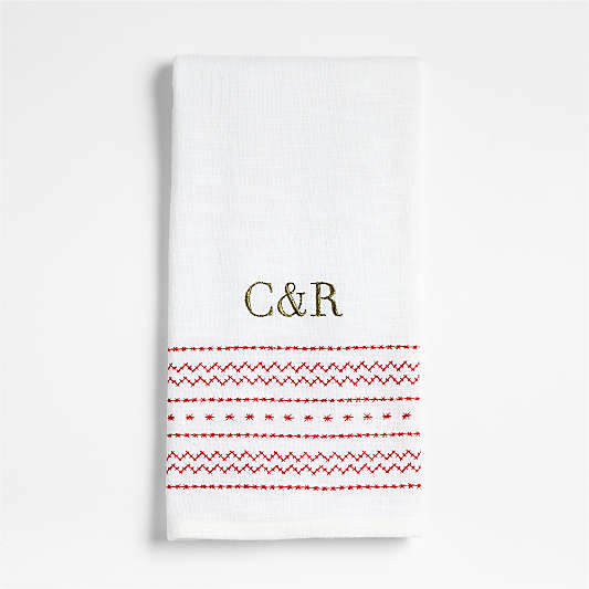 Holiday Cross Stitch Dish Towel