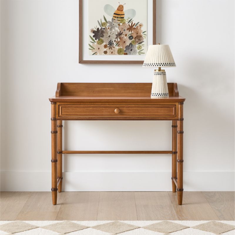 Crosby 39" Antique Amber Wood Kids Desk with Drawer by Sharland England - image 1 of 8
