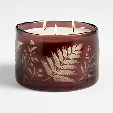 View Crisp Apple + Smoky Sage 3-Wick Scented Etched Candle details