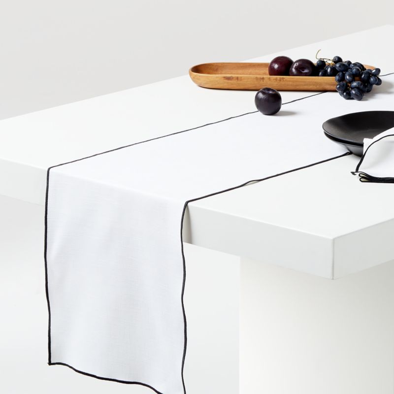 Amira 120" Ivory Cotton Weave Table Runner