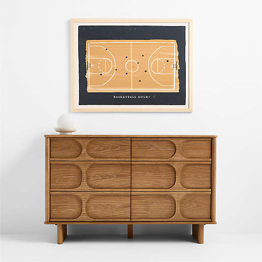Courtside Play Large Framed Wall Art Print