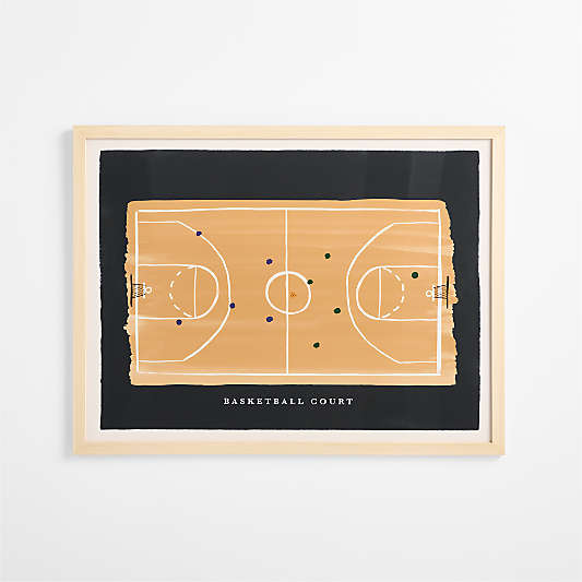 Courtside Play Large Framed Wall Art Print