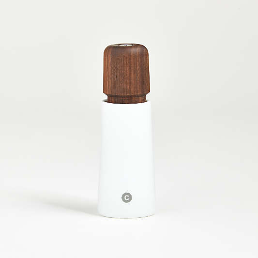 CrushGrind ® Stockholm White Ceramic and Walnut Salt or Pepper Mill