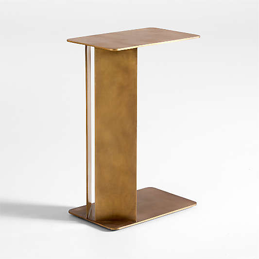 Cruz Burnished Brass Steel Rectangular C Table