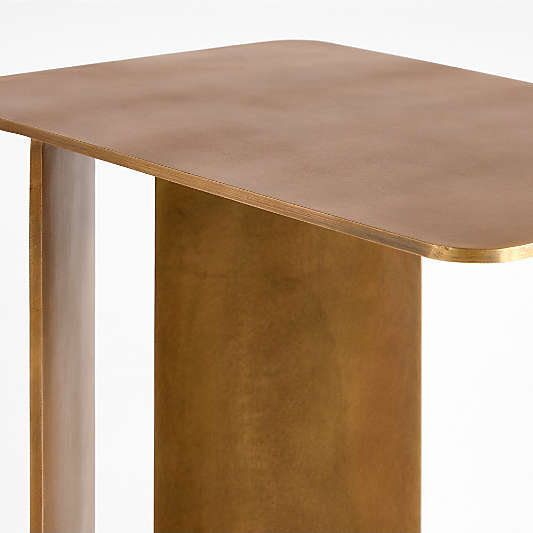 Cruz Burnished Brass Steel Rectangular 10" C Table