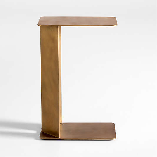Cruz Burnished Brass Steel Rectangular 10" C Table