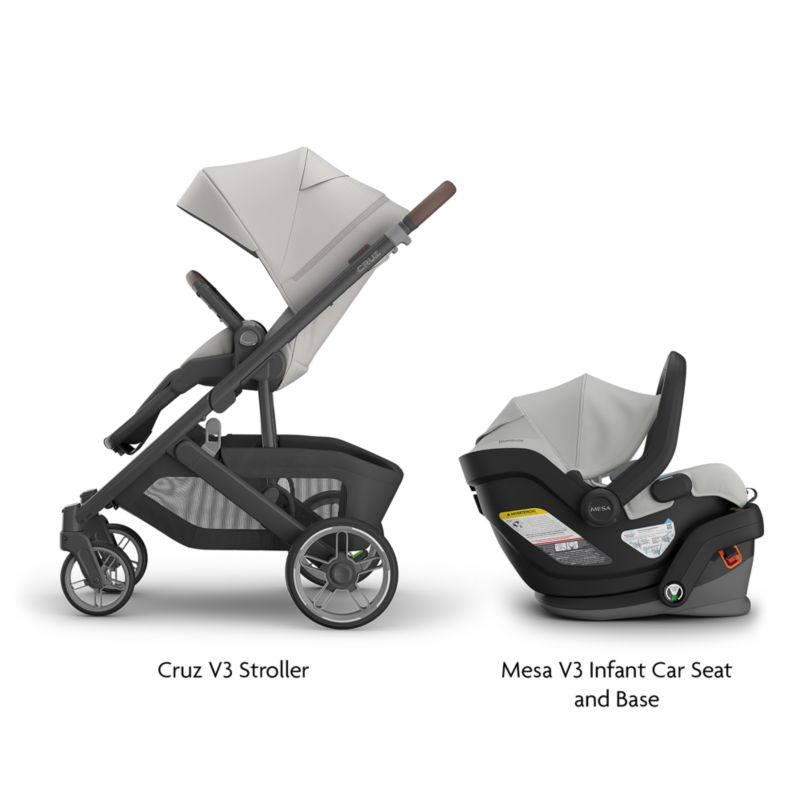 UPPAbaby ® Cruz V3 Savannah Pearl Grey Reclining Baby Stroller + Mesa V3 Infant Car Seat Travel System - image 1 of 4