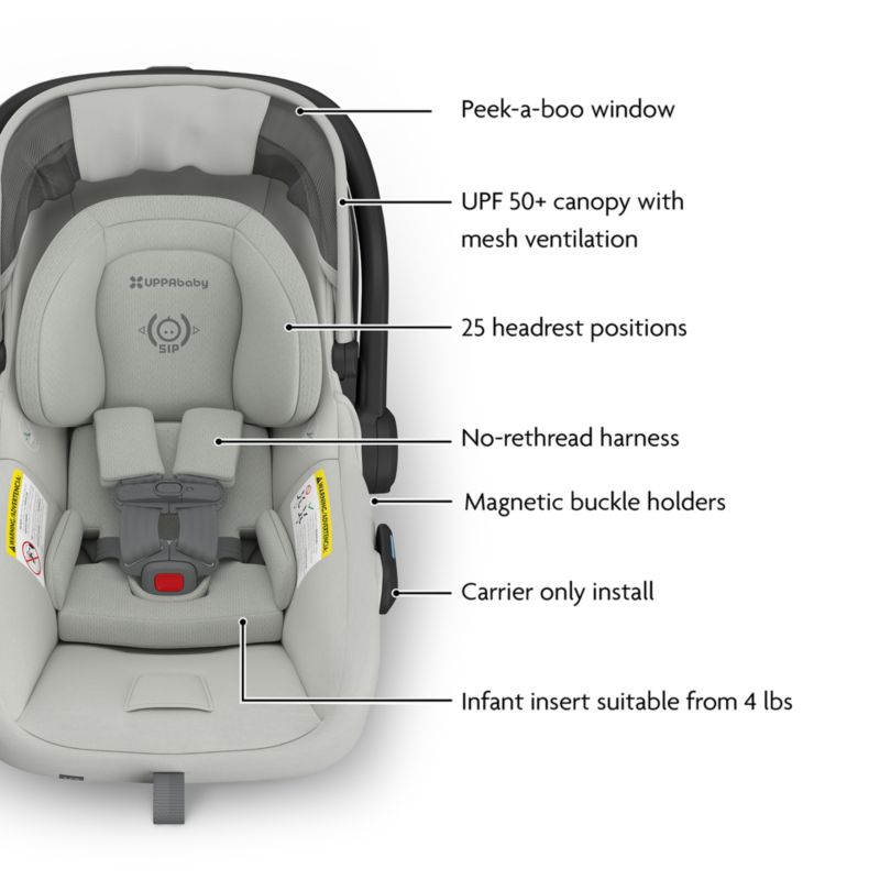 UPPAbaby ® Cruz V3 Savannah Pearl Grey Reclining Baby Stroller + Mesa V3 Infant Car Seat Travel System - image 3 of 4