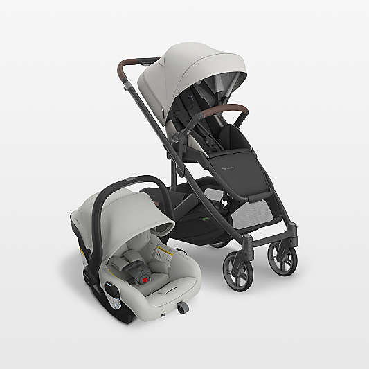 UPPAbaby ® Cruz V3 Savannah Pearl Grey Reclining Baby Stroller + Mesa V3 Infant Car Seat Travel System