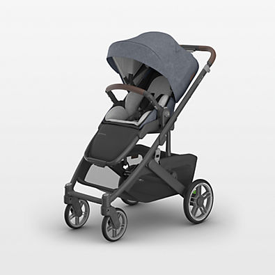 View UPPAbaby Cruz V3 Julian Dusty Blue Melange Reclining Baby Stroller details