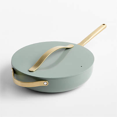 Caraway ® Coastline Ceramic Nonstick 4.5-Qt. Saute Pan with Champagne Hardware