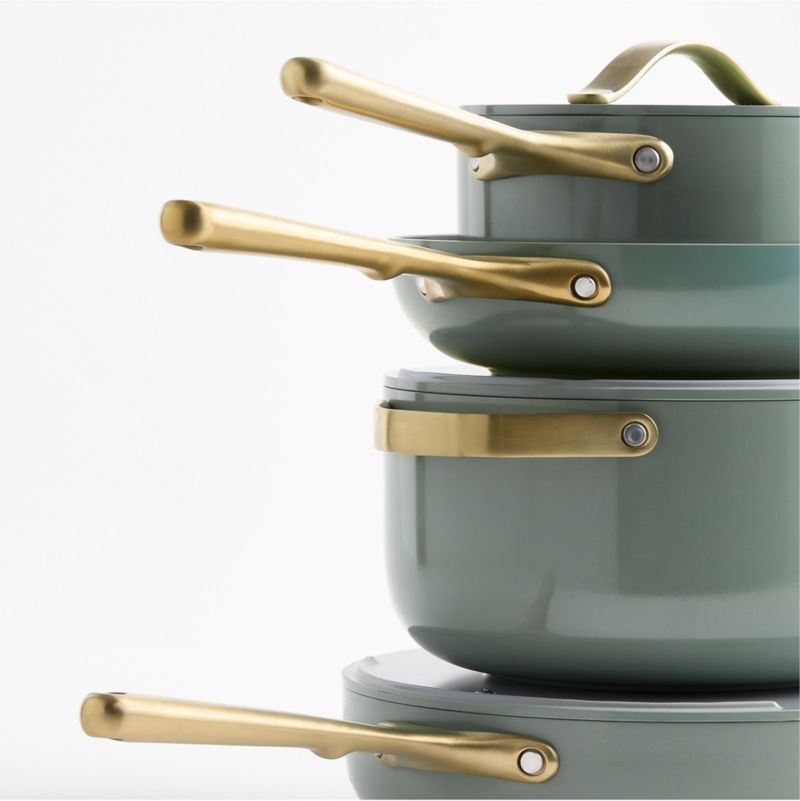 Caraway ® Coastline Ceramic Nonstick 12-Piece Cookware Set with Champagne Hardware - image 2 of 8