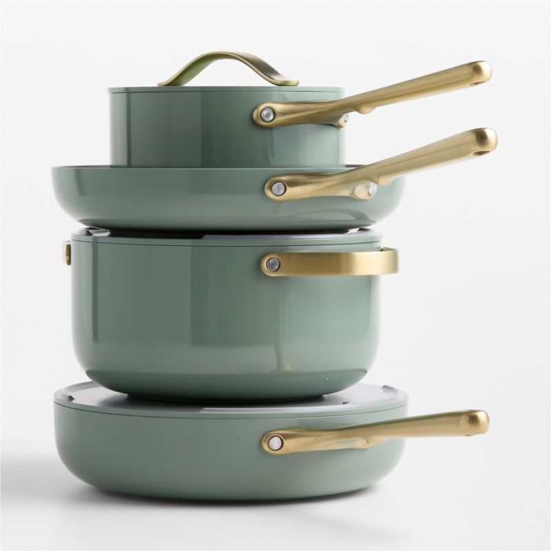 Caraway ® Coastline Ceramic Nonstick 12-Piece Cookware Set with Champagne Hardware - image 3 of 8
