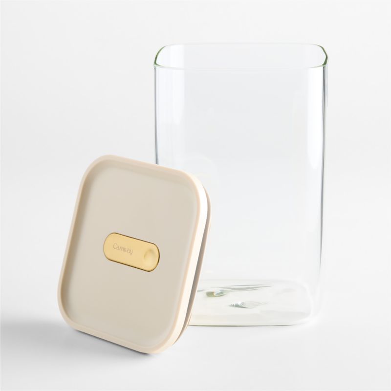 Caraway ® Cream & Gold Airtight 4.3-Quart Large Glass Food Storage Container with Plastic and Silicone Lid - image 1 of 3