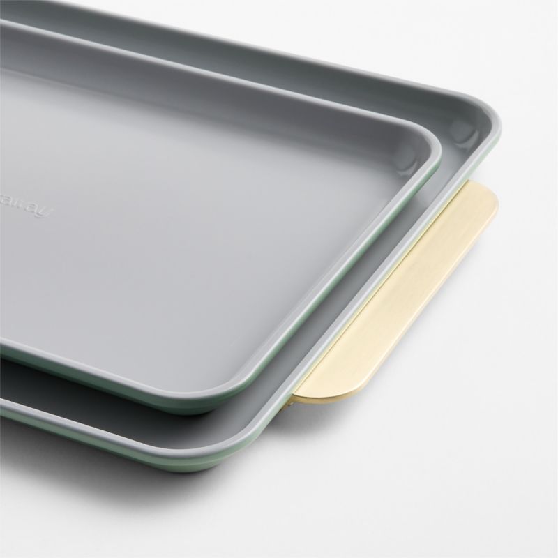 Caraway ® Coastline Ceramic Nonstick 2-Piece Baking Sheet Duo with Champagne Hardware - image 1 of 3