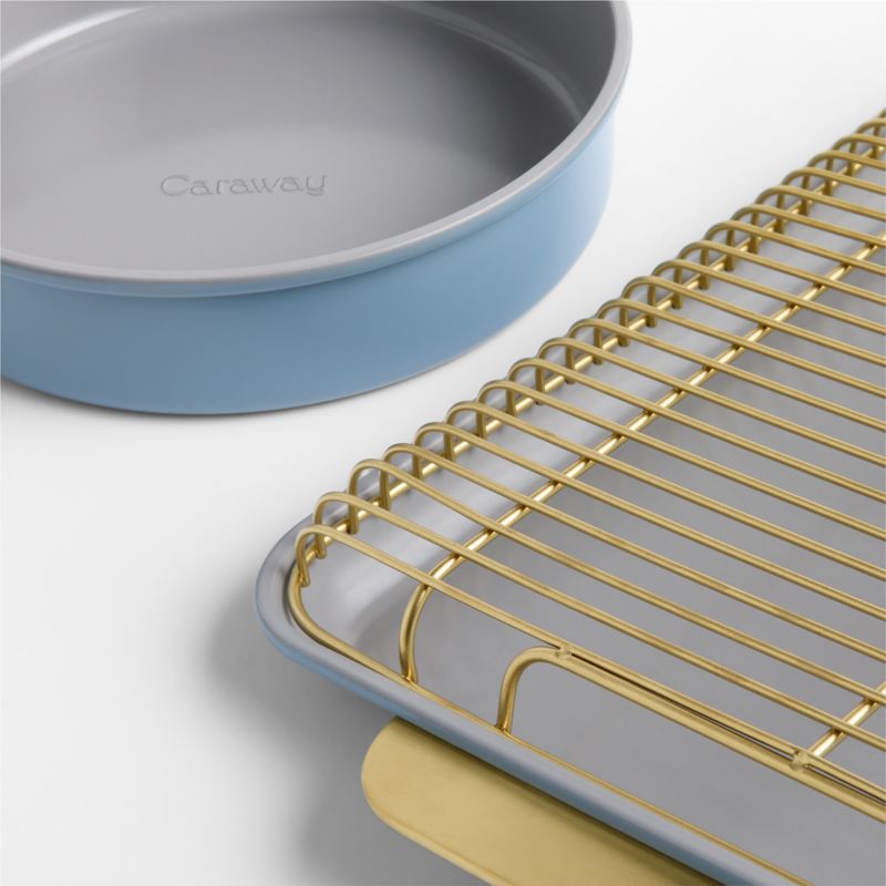 Caraway ® Blue Lagoon Ceramic Nonstick Complete 11-Piece Bakeware Set wih Gold Hardware - image 1 of 3