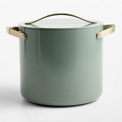 Caraway ® Coastline Ceramic Nonstick 12-Qt. Stock Pot with Champagne Hardware