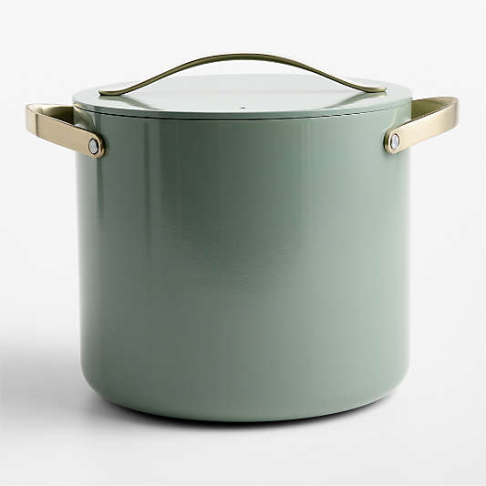 Caraway ® Coastline Ceramic Nonstick 12-Qt. Stock Pot with Champagne Hardware