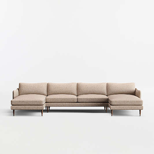 Cosgrove 3-Piece U-Shaped Sectional Sofa with Double Chaise Lounge