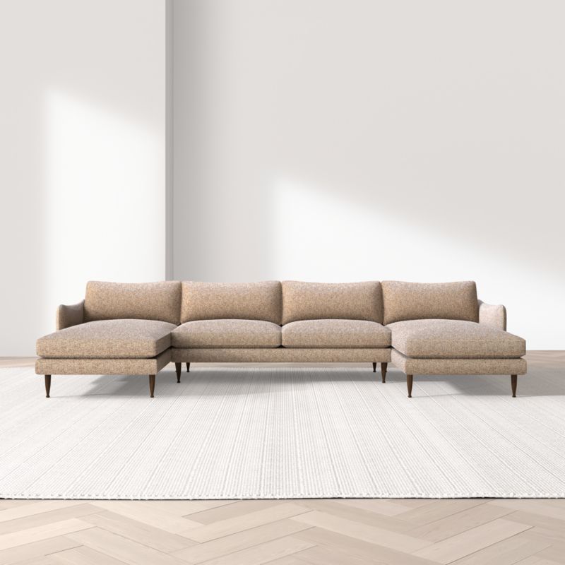 View Cosgrove 3-Piece U-Shaped Sectional Sofa with Double Chaise Lounge - image 4 of 9