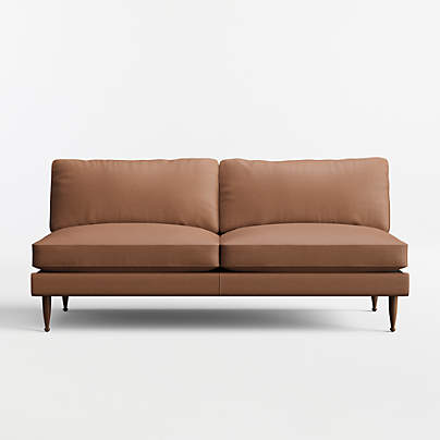 Cosgrove Leather Armless Loveseat Sectional Piece