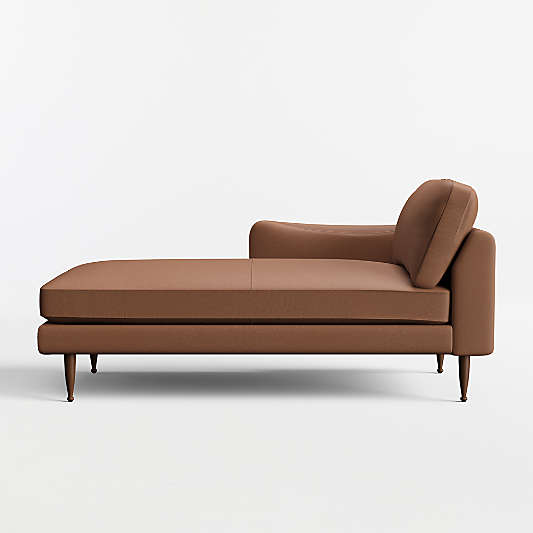 Cosgrove Leather Left-Arm Chaise Lounge Sectional Piece