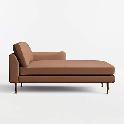 Cosgrove Leather Right-Arm Chaise Lounge Sectional Piece