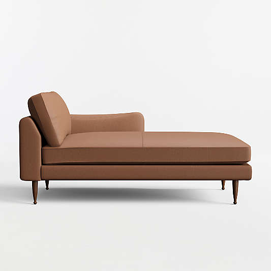 Cosgrove Leather Right-Arm Chaise Lounge Sectional Piece