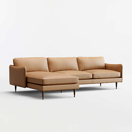Cosgrove Leather 2-Piece Sectional Sofa with Chaise Lounge
